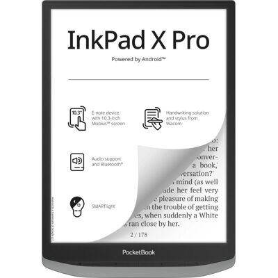 PocketBook InkPad X Pro - 10,3" E Ink Mobius - Android 8.1 - 32 GB - Gris - Lecteur e-book - Publicité PocketBook InkPad X Pro - 10,3" E Ink Mobius - Android 8.1 - 32 GB - Gris - Lecteur e-book - Publicité