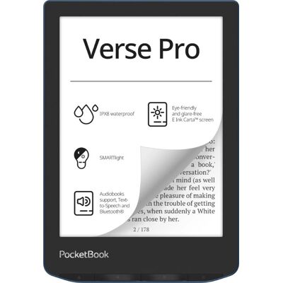 PocketBook Verse Pro - Leitor de livros eletrônicos - Tela sensível ao toque - 16 GB - Wi-Fi - Azul PocketBook Verse Pro - Leitor de livros eletrônicos - Tela sensível ao toque - 16 GB - Wi-Fi - Azul