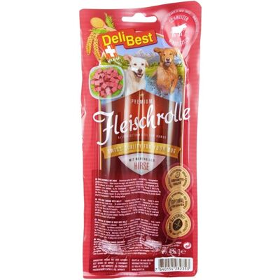 Delibest - Fleischrolle Rind Hirse - 2x400g - Manzo svizzero - snack cane Delibest - Fleischrolle Rind Hirse - 2x400g - Manzo svizzero - snack cane