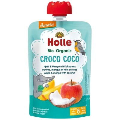 Puré de fruta de maçã, manga e coco Holle - Comida para bebê 8+ meses Puré de fruta de maçã, manga e coco Holle - Comida para bebê 8+ meses