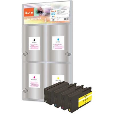 Cartouche d'encre Peach 319117 - Pack de 4 - Capacité XL - Noir, Cyan, Magenta, Jaune - Compatible avec HP Officejet Cartouche d'encre Peach 319117 - Pack de 4 - Capacité XL - Noir, Cyan, Magenta, Jaune - Compatible avec HP Officejet