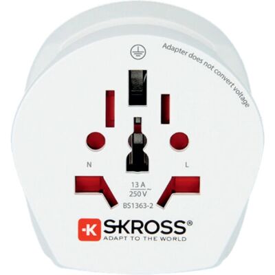 Skross 1500202-E Virtapistokkeadapteri - Valkoinen Skross 1500202-E Virtapistokkeadapteri - Valkoinen