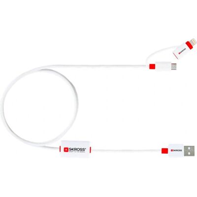 Skross BUZZ USB Cable - 1m - Micro-USB B/Lightning White Skross BUZZ USB Cable - 1m - Micro-USB B/Lightning White