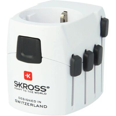 Skross PRO - Cestovní adaptér s ochranou země - Bílý Skross PRO - Cestovní adaptér s ochranou země - Bílý