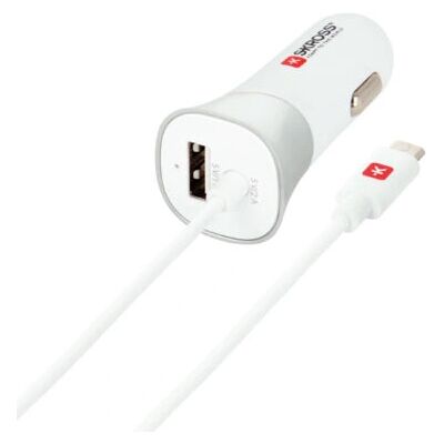 Skross 2.900617 Autolaturi - Micro USB, Kaksinkertainen USB, Hopea Skross 2.900617 Autolaturi - Micro USB, Kaksinkertainen USB, Hopea