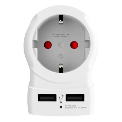 Skross 1500280 Power Adapter - Europe to UK & EU - 2xUSB-A Skross 1500280 Power Adapter - Europe to UK & EU - 2xUSB-A