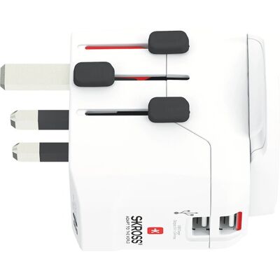 Skross PRO Light USB (2xA) - Uniwersalny adapter podróżny biały Skross PRO Light USB (2xA) - Uniwersalny adapter podróżny biały