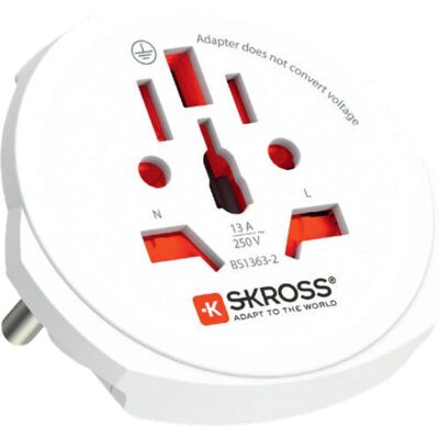 Adaptateur de Prise Électrique Skross 1.302471 - Universel Blanc - Publicité Adaptateur de Prise Électrique Skross 1.302471 - Universel Blanc - Publicité