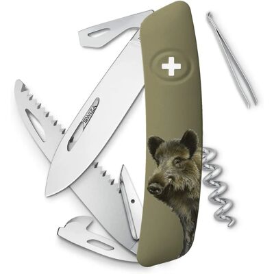 Couteau de Poche Swiza D05 - 12 Fonctions, Acier Inox, Olive - Publicité Couteau de Poche Swiza D05 - 12 Fonctions, Acier Inox, Olive - Publicité