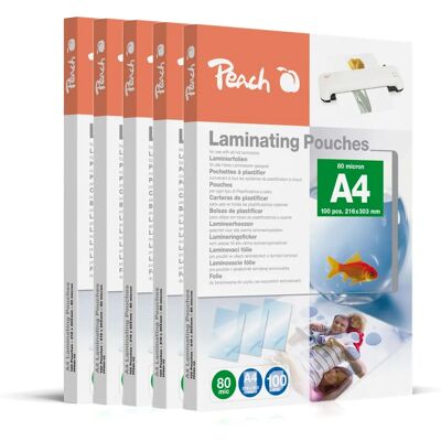 Peach Laminierfolie A4 216mm - 80μm - 500 Stück Peach Laminierfolie A4 216mm - 80μm - 500 Stück