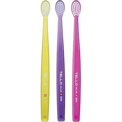 Tello 6240 3 szt. Ultra Miękkie Szczoteczki - Pielęgnacja zębów unisex Tello 6240 3 szt. Ultra Miękkie Szczoteczki - Pielęgnacja zębów unisex