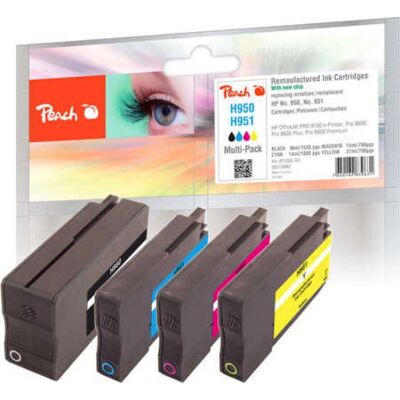Cartuccia di Inchiostro Peach - Confezione da 4 - Nero, Ciano, Magenta, Giallo - Per HP OfficeJet Cartuccia di Inchiostro Peach - Confezione da 4 - Nero, Ciano, Magenta, Giallo - Per HP OfficeJet