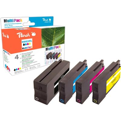 Cartouche d'encre Peach PI300-728 - Haute capacité (XL), Pack de 4 pour HP Officejet Cartouche d'encre Peach PI300-728 - Haute capacité (XL), Pack de 4 pour HP Officejet