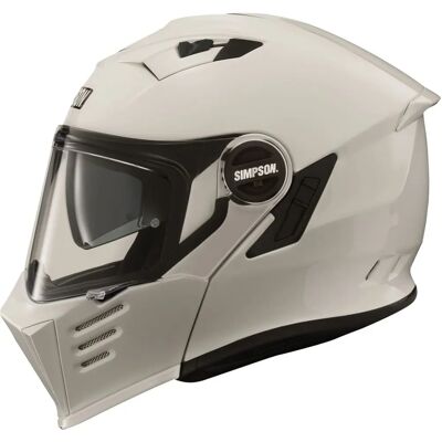 Simpson Darksome 22.06 White Helmet - Flip-up ECE 22.06 Simpson Darksome 22.06 White Helmet - Flip-up ECE 22.06