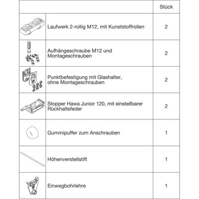 HAWA Junior 120/GP - Schuifdeurbeslag HAWA Junior 120/GP - Schuifdeurbeslag