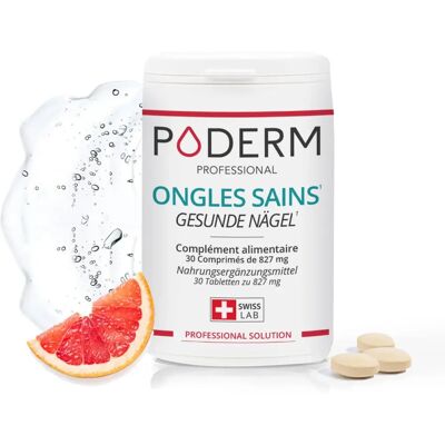 Poderm Ongles Sains - Pépins de pamplemousse, Bambou, Gingembre - 30 Comprimés - Complément alimentaire - Publicité Poderm Ongles Sains - Pépins de pamplemousse, Bambou, Gingembre - 30 Comprimés - Complément alimentaire - Publicité