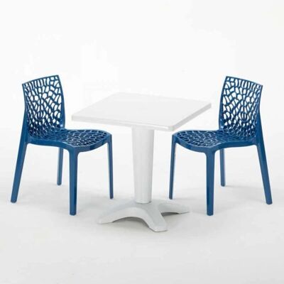 Conjunto de Mesa Exterior - Azul - 70x70 cm Conjunto de Mesa Exterior - Azul - 70x70 cm