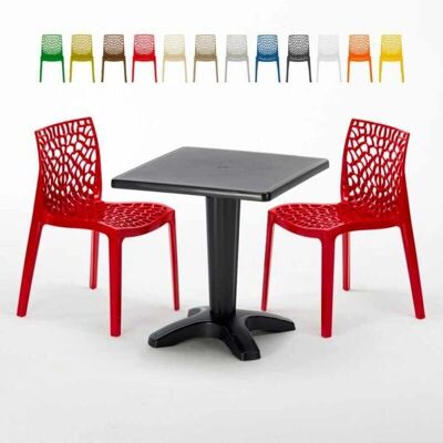Mesa de Jardín Negra Rectangular Gran Soleil - Juego de Muebles de Jardín Mesa de Jardín Negra Rectangular Gran Soleil - Juego de Muebles de Jardín