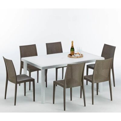 Conjunto de Muebles de Exterior ProduceShop - Marrón, Blanco, Modelo S7050SETB6PBIMK Conjunto de Muebles de Exterior ProduceShop - Marrón, Blanco, Modelo S7050SETB6PBIMK