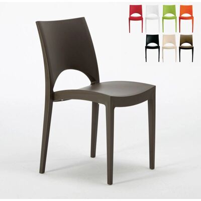 Grand Soleil - Silla apilable marrón para cocina - Calidad italiana Grand Soleil - Silla apilable marrón para cocina - Calidad italiana