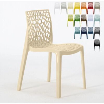 Grand Soleil - Silla apilable de polipropileno beige - Interior/Exterior Grand Soleil - Silla apilable de polipropileno beige - Interior/Exterior