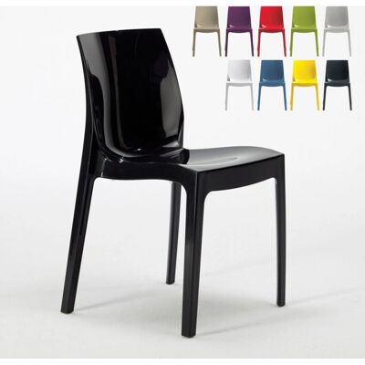 Grand Soleil - Silla apilable negra para cocina y bar Grand Soleil - Silla apilable negra para cocina y bar