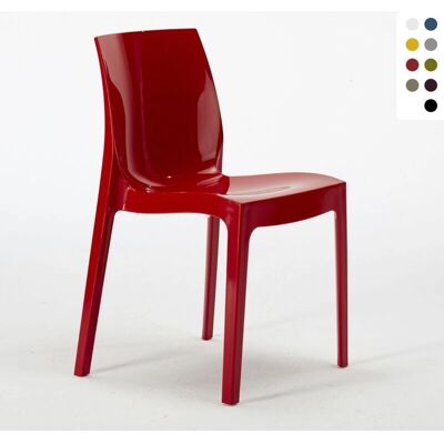 Silla Roja Apilable para Cocina y Bar - Grand Soleil - Hecho en Italia Silla Roja Apilable para Cocina y Bar - Grand Soleil - Hecho en Italia