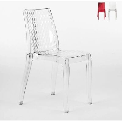 Chaise empilable en polycarbonate transparent Hypnotic de Grand Soleil - Publicité Chaise empilable en polycarbonate transparent Hypnotic de Grand Soleil - Publicité