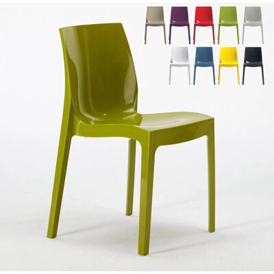 Grand Soleil - Silla apilable de polipropileno verde - Uso doméstico y comercial Grand Soleil - Silla apilable de polipropileno verde - Uso doméstico y comercial