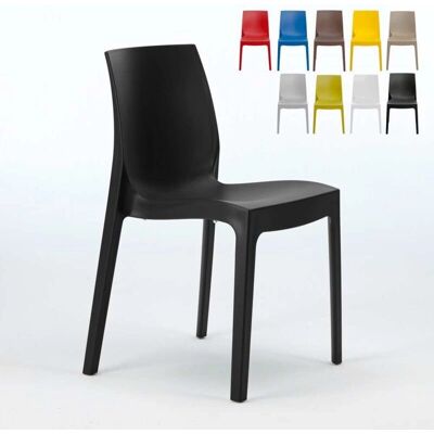 Grand Soleil - Chaise empilable en polypropylène - Noir - Intérieur/Extérieur - Publicité Grand Soleil - Chaise empilable en polypropylène - Noir - Intérieur/Extérieur - Publicité