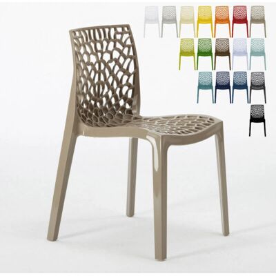 Silla apilable de poliéster beige Juta Silla apilable de poliéster beige Juta