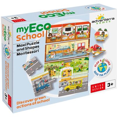 Adventerra Games My Eco School - Puzzle educațional de 12 piese Adventerra Games My Eco School - Puzzle educațional de 12 piese