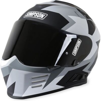 Simpson Venom Blue Full Face Helmet - Grey / Charcoal - XL Simpson Venom Blue Full Face Helmet - Grey / Charcoal - XL