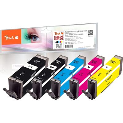 Peach PI100-396 Folyékony tinta - 5 db, Nagy kapacitás, Színes Peach PI100-396 Folyékony tinta - 5 db, Nagy kapacitás, Színes