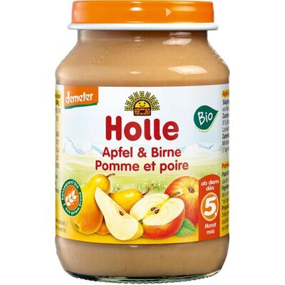Comida para bebês Holle - Purê orgânico de maçã e pera 190g Comida para bebês Holle - Purê orgânico de maçã e pera 190g