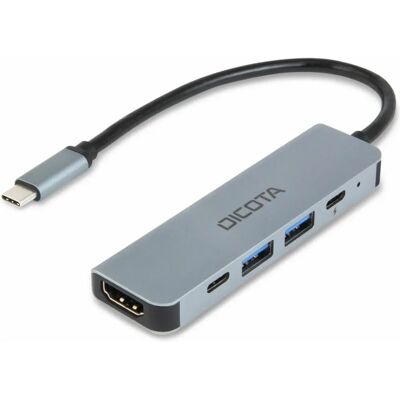 DICOTA D32060 USB-C Hub - 5 Anschlüsse, 4K HDMI, 100W PD, Silber DICOTA D32060 USB-C Hub - 5 Anschlüsse, 4K HDMI, 100W PD, Silber
