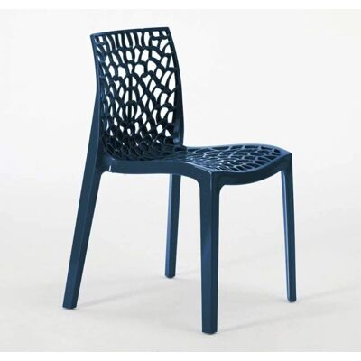 Silla apilable de policarbonato azul oscuro 22 - Mobiliario Silla apilable de policarbonato azul oscuro 22 - Mobiliario