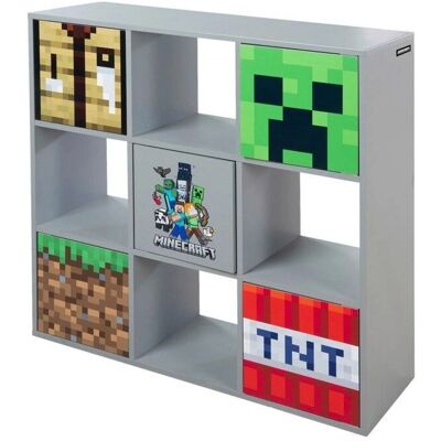 Roba Minecraft Shelf - 90x30x90cm - Gray - Wood Roba Minecraft Shelf - 90x30x90cm - Gray - Wood