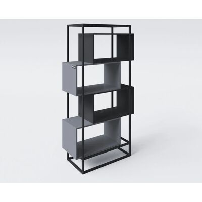 roba Minecraft Bücherregal - 4 Fächer - 70x38x163,5 cm - Schwarz - Metall/Holz roba Minecraft Bücherregal - 4 Fächer - 70x38x163,5 cm - Schwarz - Metall/Holz