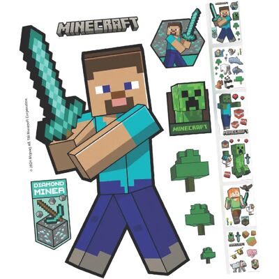 Tchibo - 6 Autocollants Minecraft - Multicolore - Autocollants - Publicité Tchibo - 6 Autocollants Minecraft - Multicolore - Autocollants - Publicité