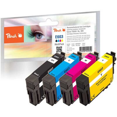 Cartouche d'encre Peach PI200-868 - Pack de 4 - Noir, Cyan, Magenta, Jaune Cartouche d'encre Peach PI200-868 - Pack de 4 - Noir, Cyan, Magenta, Jaune