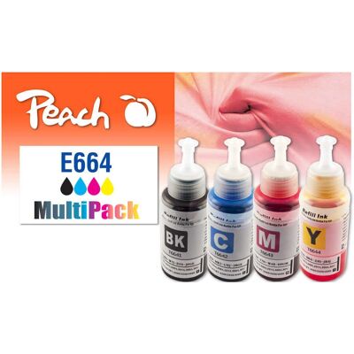 Peach CISS T664640 Tintenpatronen-Set - Schwarz, Cyan, Magenta, Gelb Peach CISS T664640 Tintenpatronen-Set - Schwarz, Cyan, Magenta, Gelb