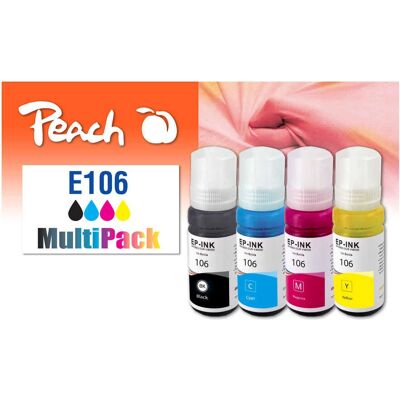 Peach CISS 106 Mehrfachpack Tintenpatronen - Schwarz, Cyan, Magenta, Gelb Peach CISS 106 Mehrfachpack Tintenpatronen - Schwarz, Cyan, Magenta, Gelb