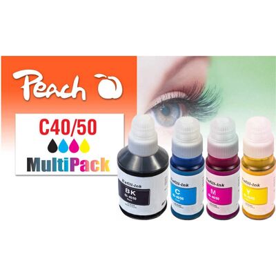 Cartouche d'encre multicolore Peach GI-40/50 - 4 pcs - Haute capacité Cartouche d'encre multicolore Peach GI-40/50 - 4 pcs - Haute capacité