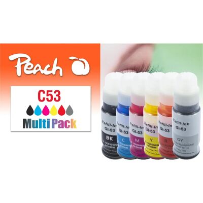 Pack d'Encre Peach 5 Couleurs - Compatible Canon GI-53 - Publicité Pack d'Encre Peach 5 Couleurs - Compatible Canon GI-53 - Publicité