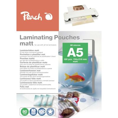 Peach Laminátor tasak - PP580-30 A5 Matt 80μm 100 db Peach Laminátor tasak - PP580-30 A5 Matt 80μm 100 db