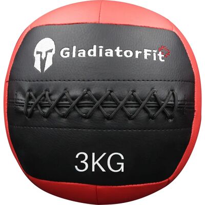 GladiatorFit GL-7649990879499 Medizinball - 3kg, Schwarz, Rot GladiatorFit GL-7649990879499 Medizinball - 3kg, Schwarz, Rot