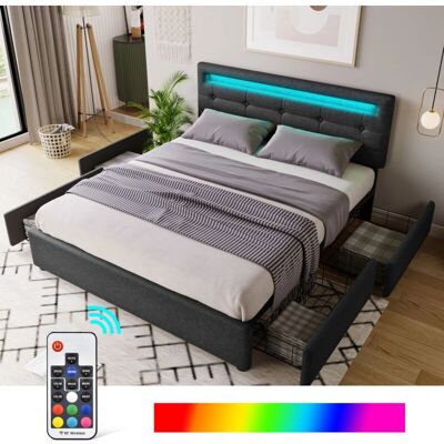HAUSS SPOLE - Letti imbottito 140x200 - Negro - Bed HAUSS SPOLE - Letti imbottito 140x200 - Negro - Bed