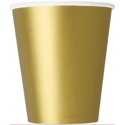 Unique Party - 33246 - Gold - 9oz - Gobelets en papier - Publicité Unique Party - 33246 - Gold - 9oz - Gobelets en papier - Publicité