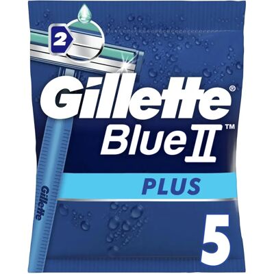 Maquinilla Descartable Gillette Blue II Plus - Pack de 5 - Hombres Maquinilla Descartable Gillette Blue II Plus - Pack de 5 - Hombres